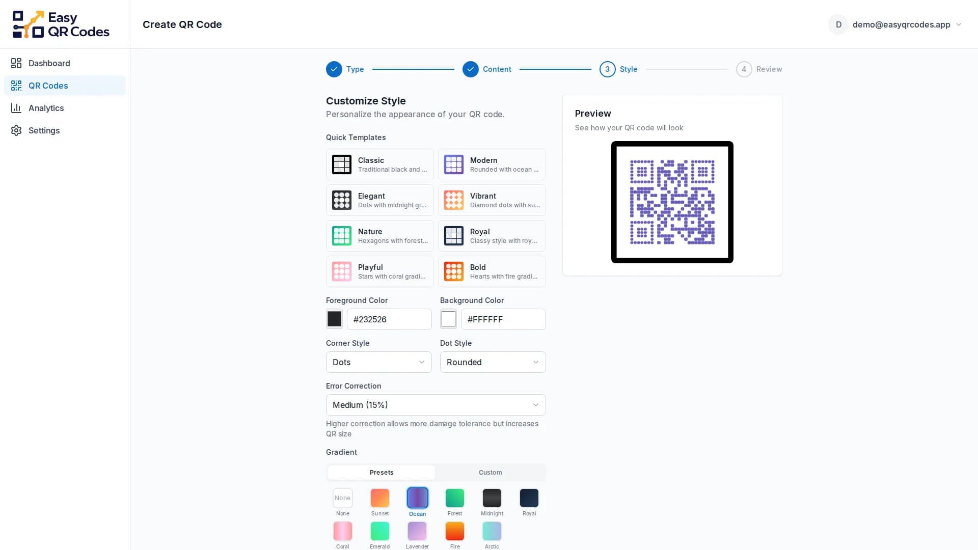 Custom Designs — Dashboard screenshot